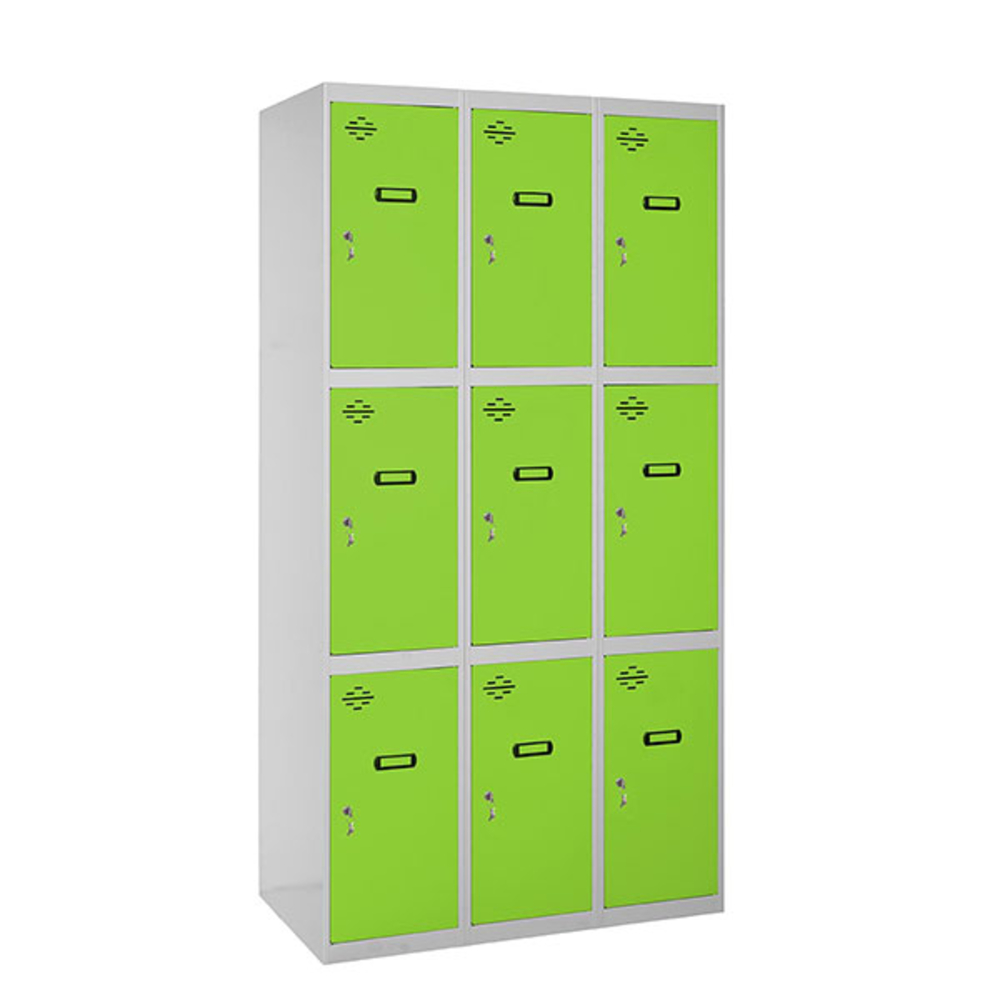 Vestiaire métallique monté 1800x1200x500 - Gris/Vert - SIMON RACK - 8425437068720