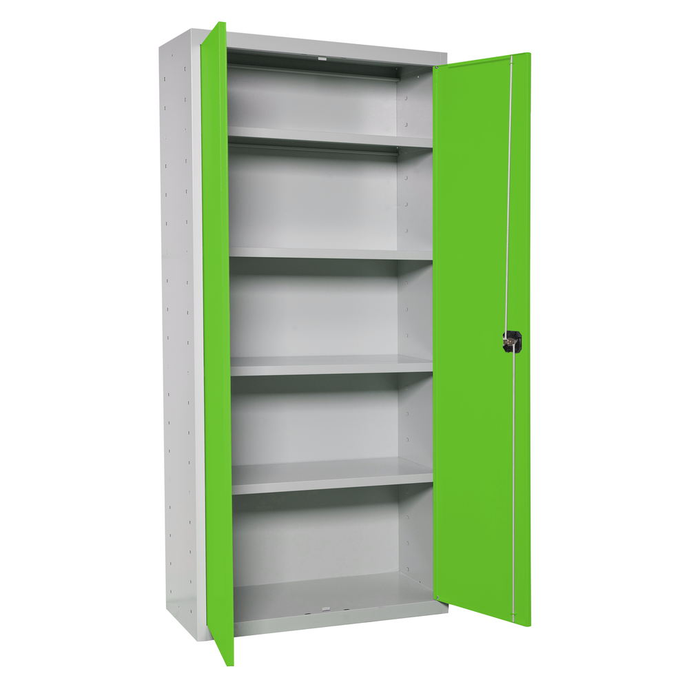 Vestiaire métallique 1800x800x400 - 4 niveaux Gris/Vert - SIMON RACK - 8425437069154