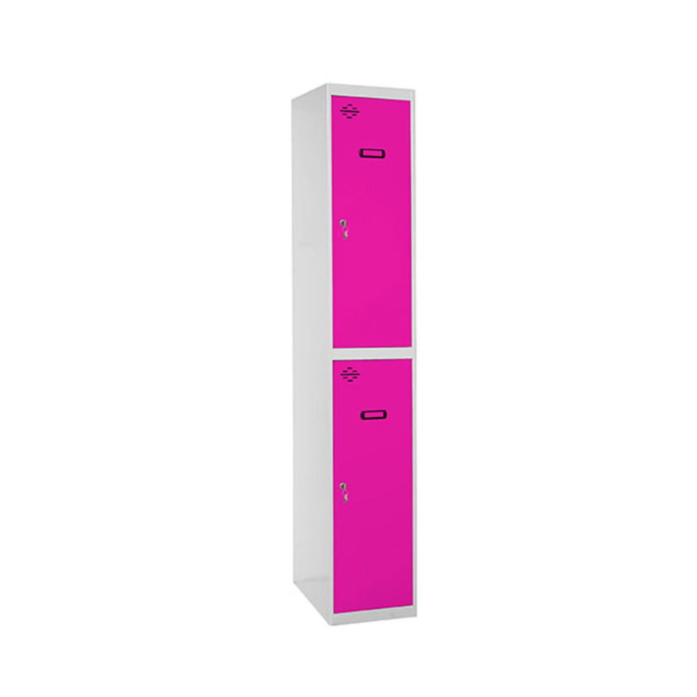 Vestiaire métallique monté 1800x400x500 - Gris/Rose - SIMON RACK - 8425437069321