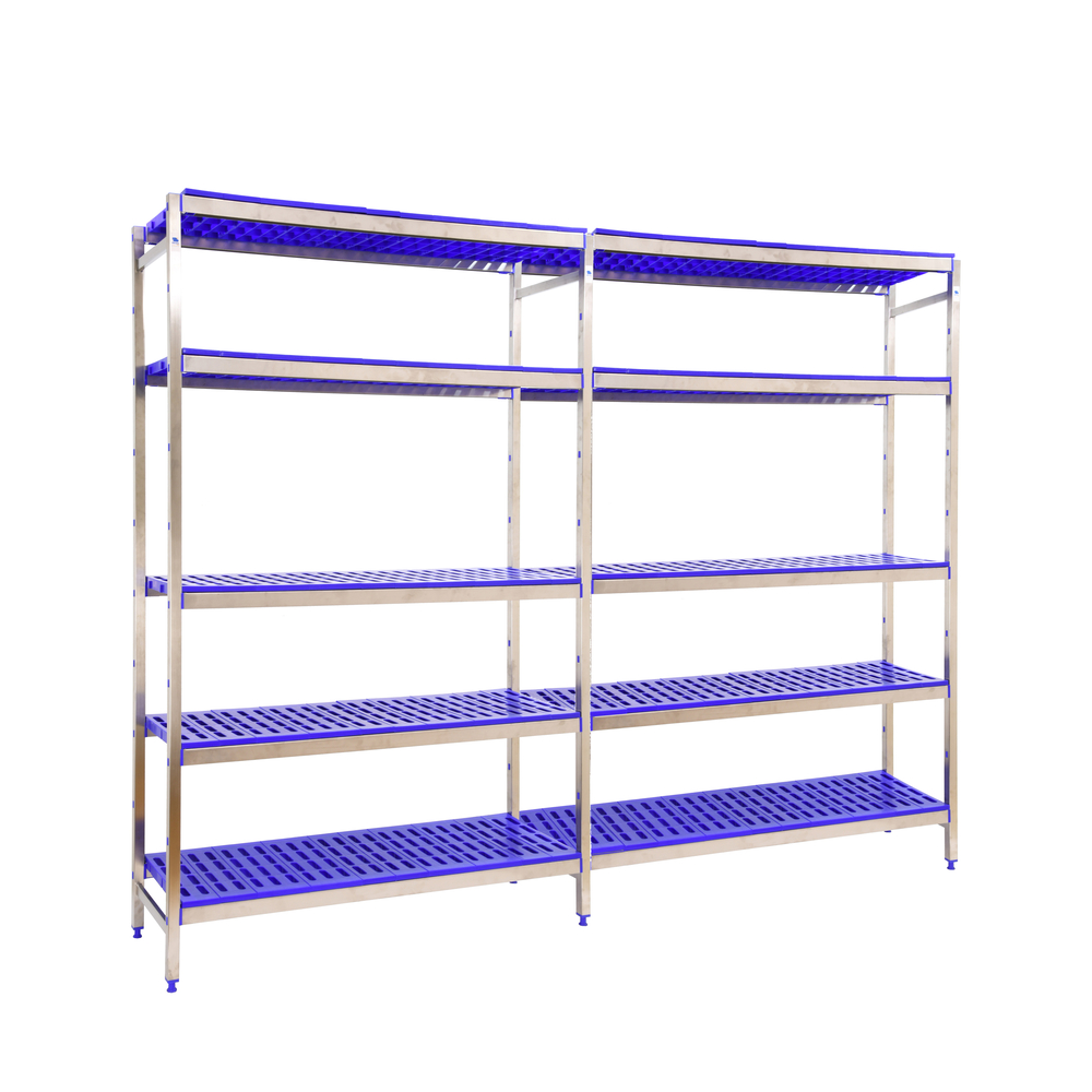 Rayonnage mobile bois-métal léger sans vis 1600x3290x400 - 5 niveaux - SIMON RACK - 8425437075155