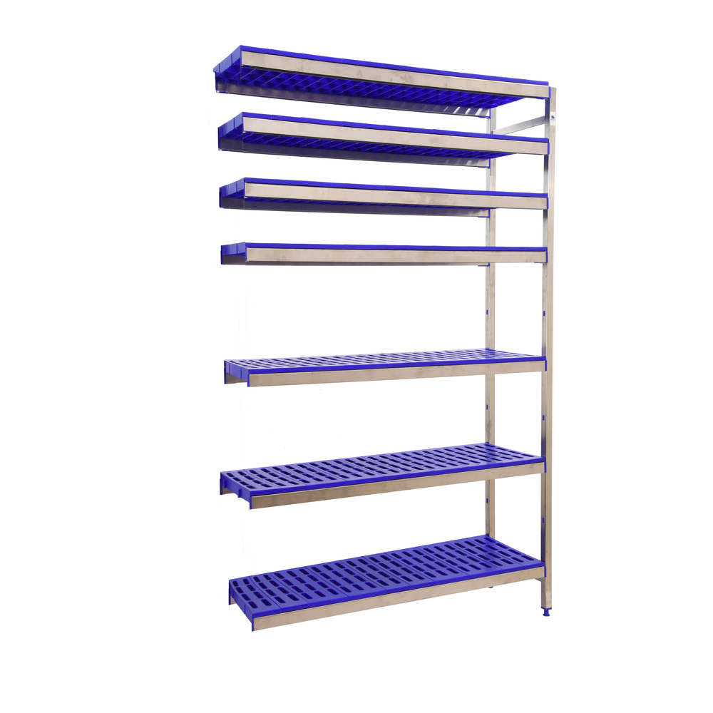 Rayonnage mobile bois-métal léger sans vis 2000x1260x500 - 7 niveaux - SIMON RACK - 8425437075841