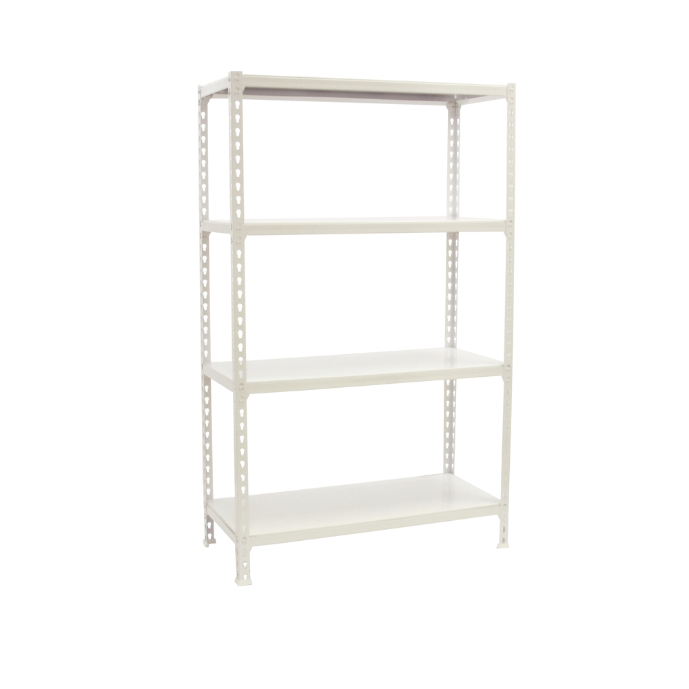 Rayonnage métallique léger sans vis 1500x1200x400 - 4 niveaux Blanc - SIMON RACK - 8425437076763