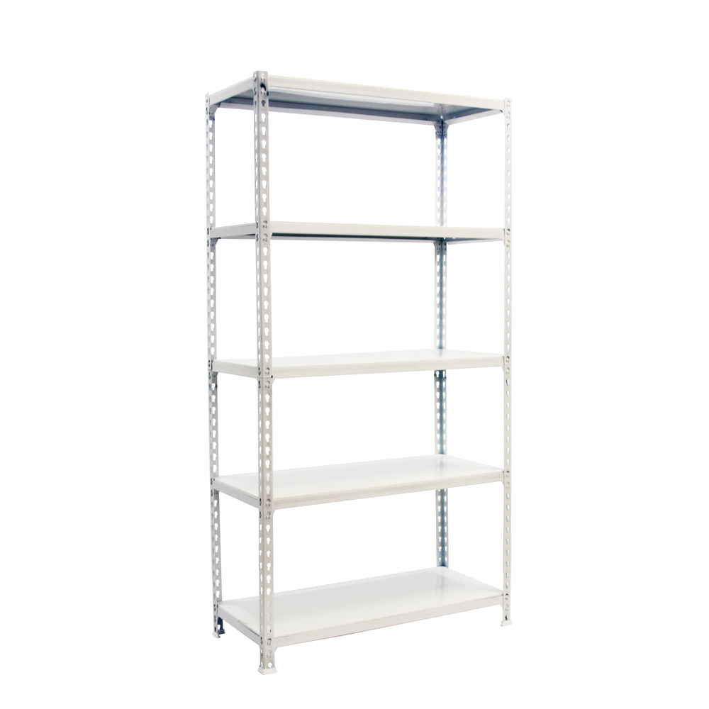 Rayonnage métallique léger sans vis 2000x1200x300 - 5 niveaux Blanc - SIMON RACK - 8425437076862