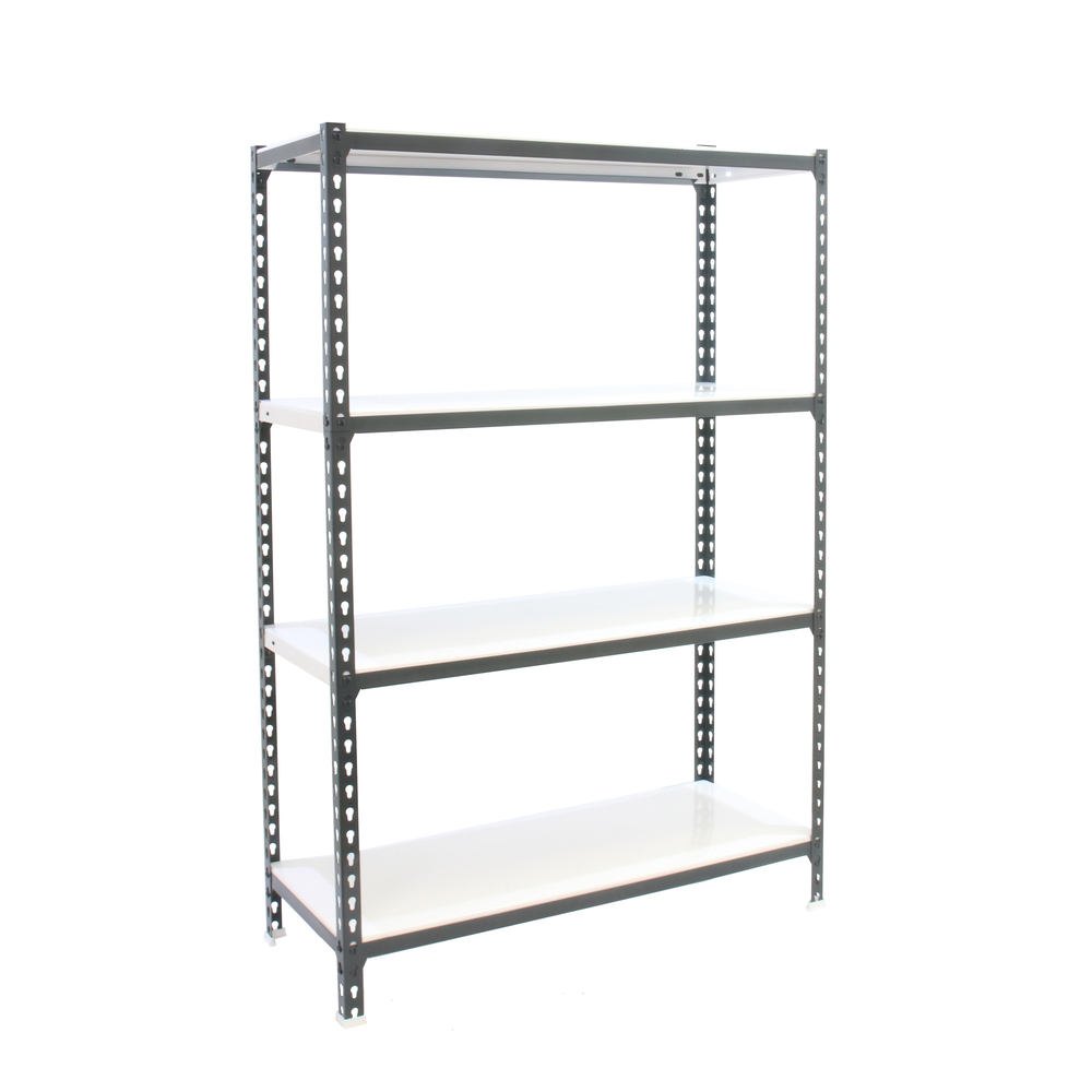 Rayonnage métallique léger sans vis 1500x900x300 - 4 niveaux Anthracite/Blanc - SIMON RACK - 8425437097522