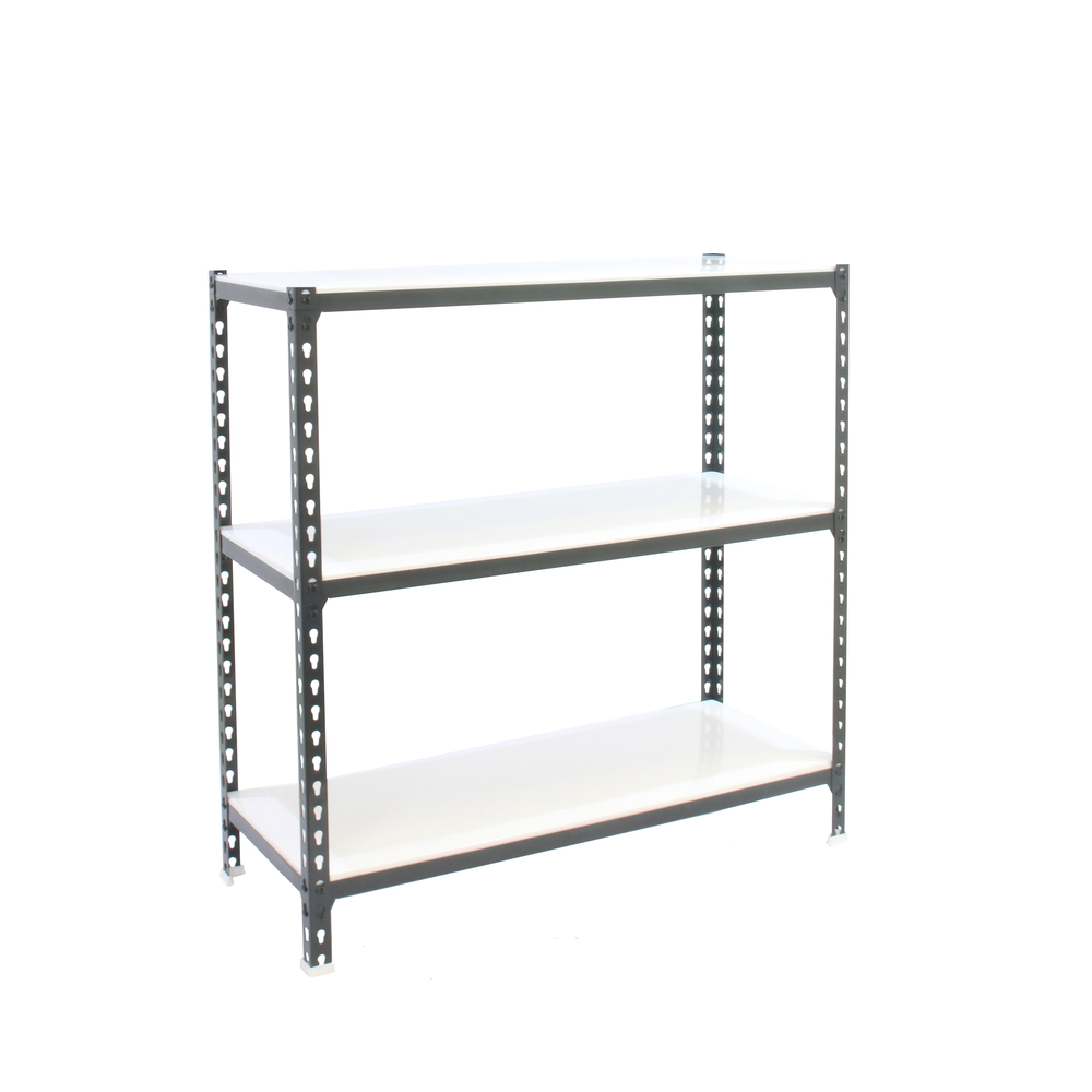 Rayonnage métallique léger sans vis 900x1200x300 - 3 niveaux Anthracite/Blanc - SIMON RACK - 8425437098543
