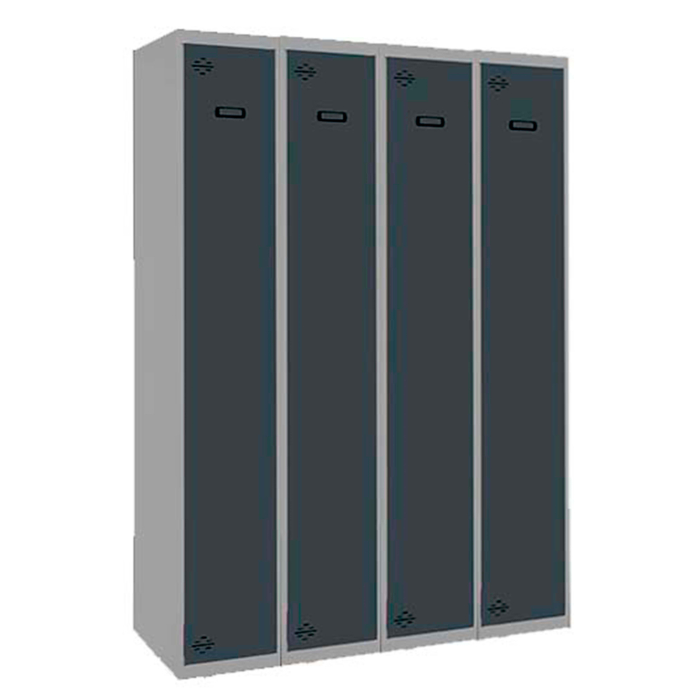 Vestiaire métallique monté 1800x1200x500 - 1 niveau Gris/Anthracite - SIMON RACK - 8425437106897