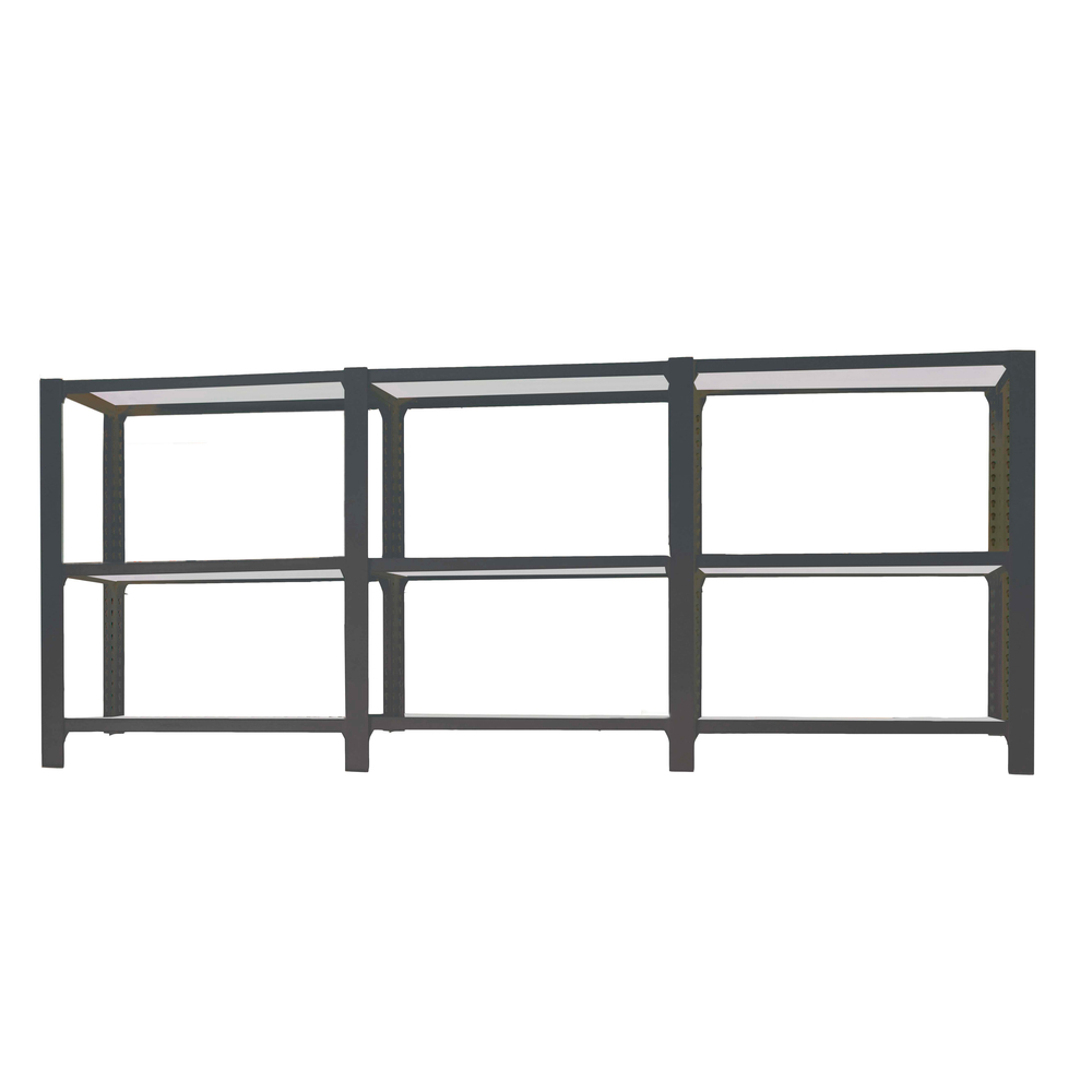 Rayonnage de bureau charge légère sans vis 1000x2700x300 - 3 niveaux Anthracite - SIMON RACK - 8425437108655
