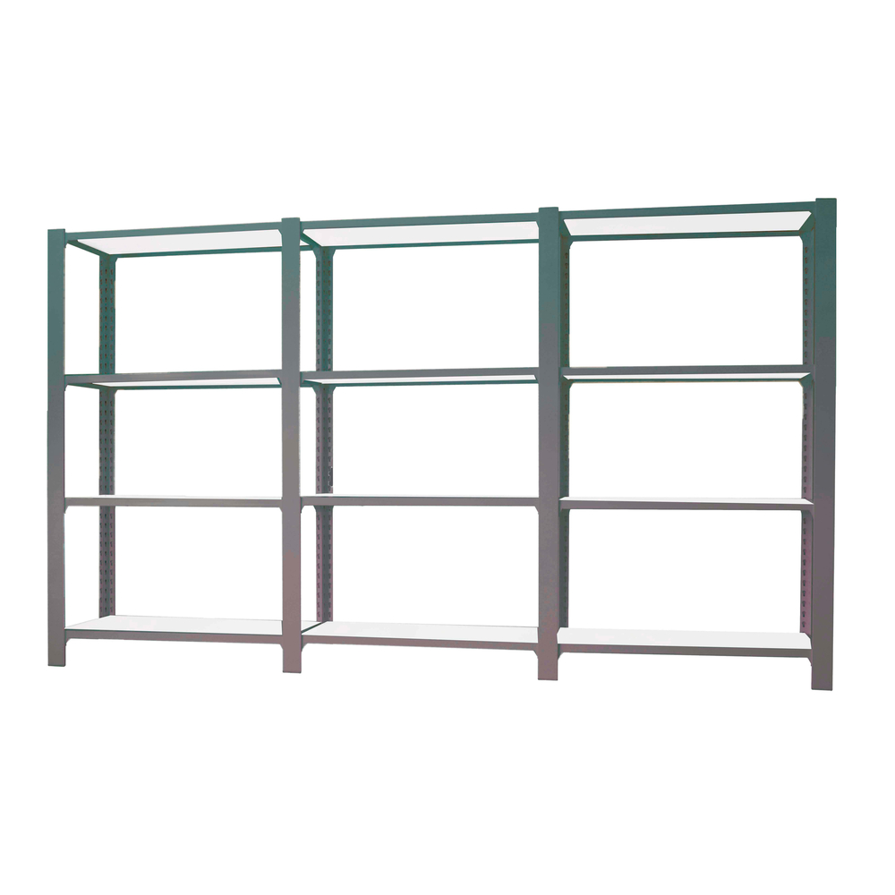 Rayonnage de bureau charge légère sans vis 1500x2700x300 - 4 niveaux Anthracite/Blanc - SIMON RACK - 8425437108754