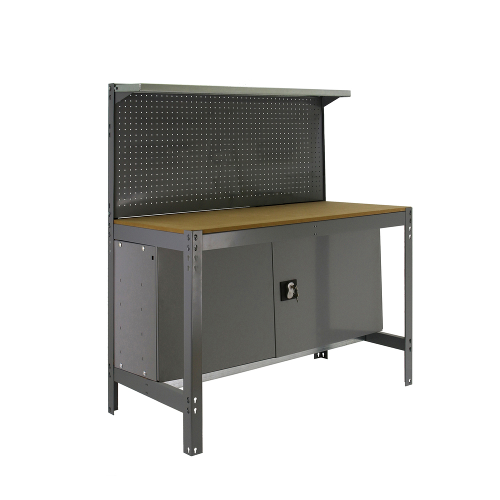 Kit établi Bricolage - 1445x1210x610 - 1 niveau Gris/Bois - SIMON RACK - 8425437123221