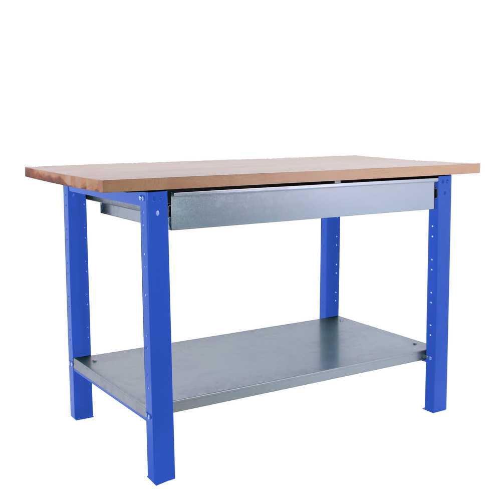 Kit établi mobile Bricolage - 865x1800x750 - 1 niveau Bleu - SIMON RACK - 8425437125096