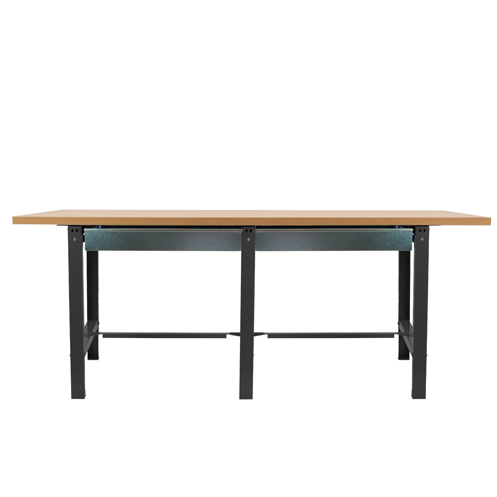 Kit établi mobile Bricolage - 865x2100x750 - 1 niveau Anthracite/Bois - SIMON RACK - 8425437126789
