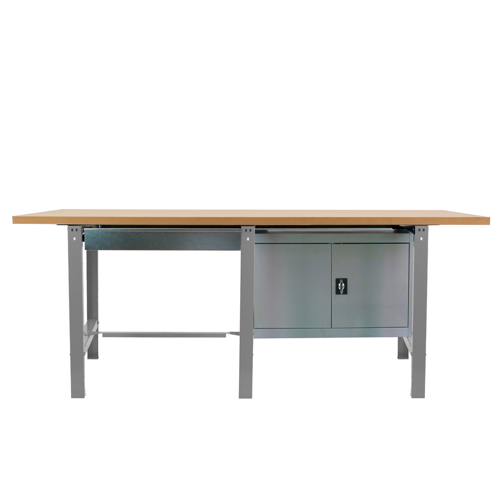Kit établi mobile Bricolage - 865x2100x750 - 1 niveau Gris/Bois - SIMON RACK - 8425437126888