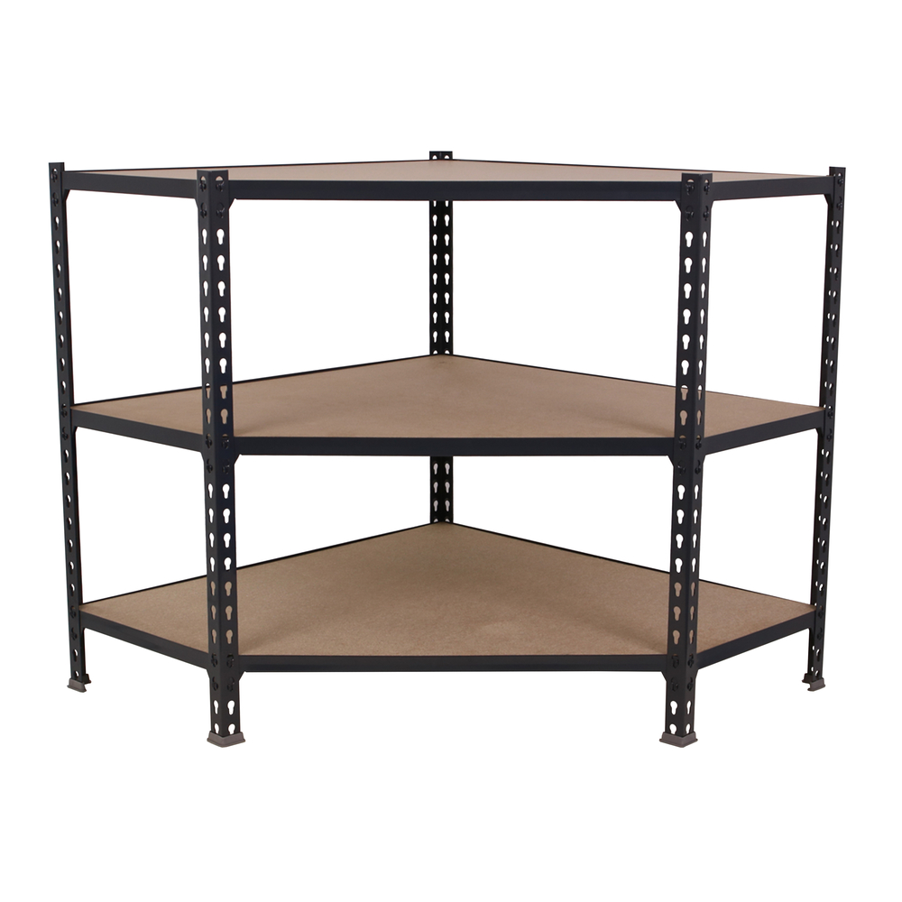 Étagère en kit charge légère sans vis 900x900x400 - 3 niveaux Anthracite/Bois - SIMON RACK - 8425437135132