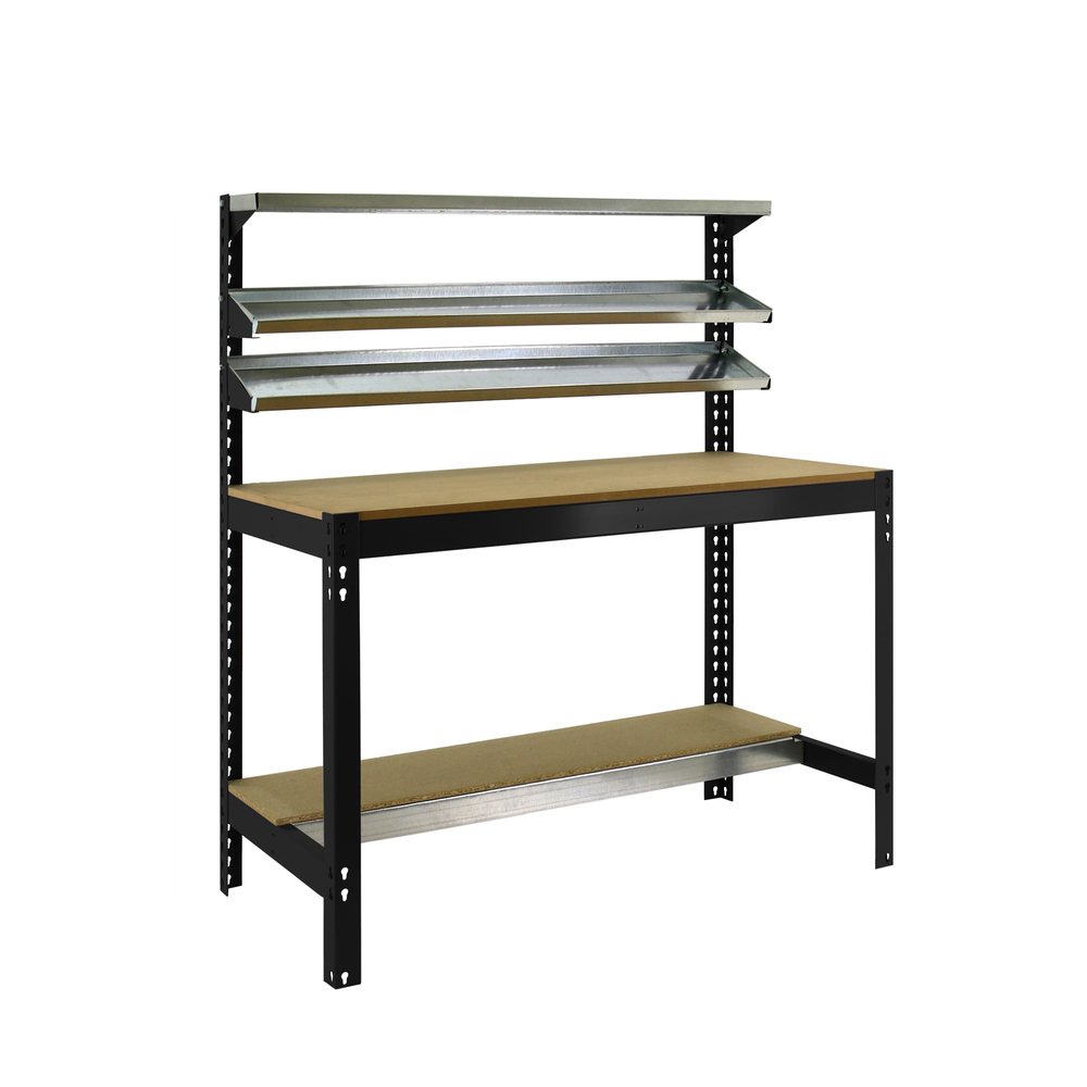 Kit établi Bricolage - 1445x1210x610 - 5 niveaux Anthracite/Bois - SIMON RACK - 8425437138089