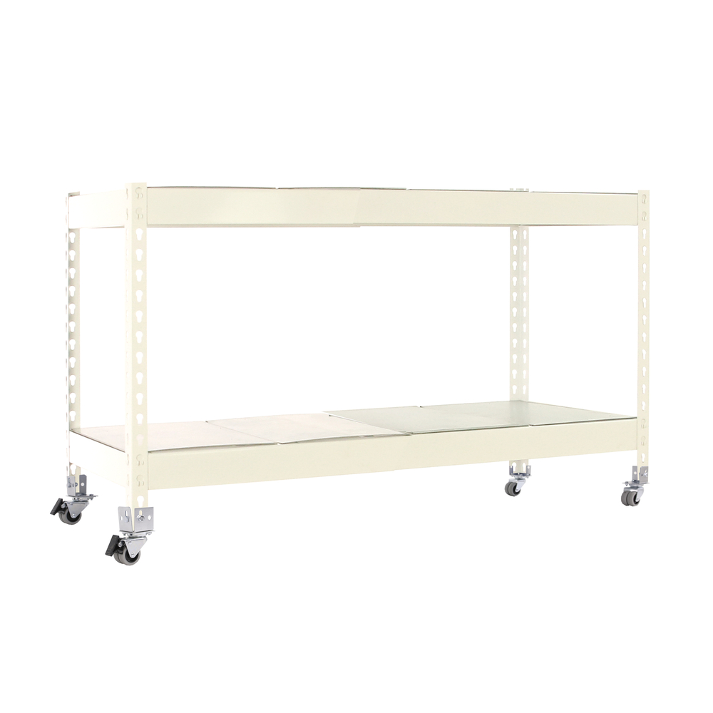 Étagère mobile charge moyenne 75kg - 975x1200x750 - 2 niveaux Blanc - SIMON RACK - 8425437151729