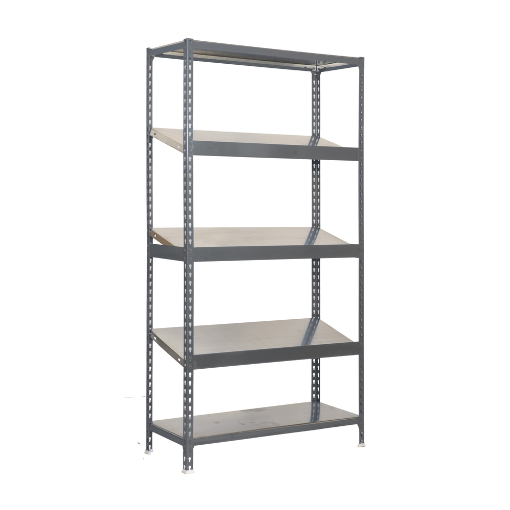 Étagère en kit charge légère sans vis 2000x1000x400 - 5 niveaux Gris - SIMON RACK - 8435104943984