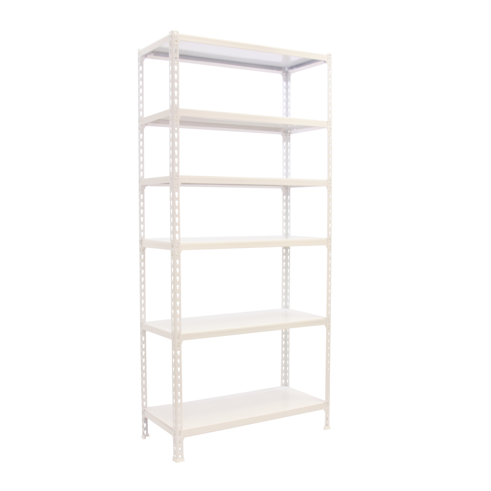 Rayonnage métallique léger sans vis 2500x1100x300 - 6 niveaux Blanc - SIMON RACK - 8435104974469