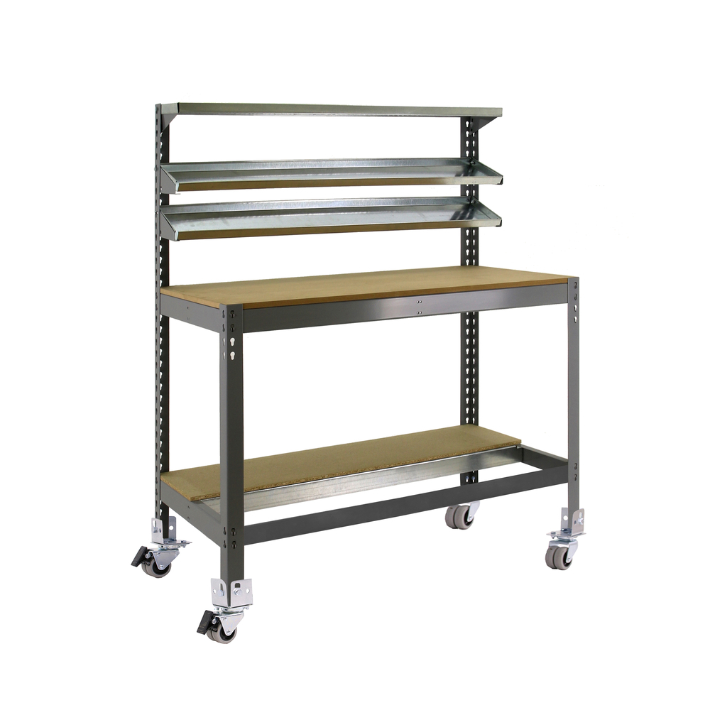 Kit établi mobile Bricolage - 1520x1210x610 - 5 niveaux Gris/Bois - SIMON RACK - 8435104984611