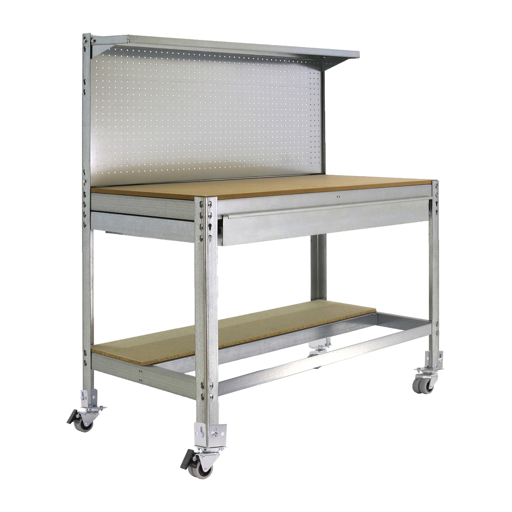 Kit établi mobile Bricolage - 1520x1210x610 - 3 niveaux Bois - SIMON RACK - 8435104985113
