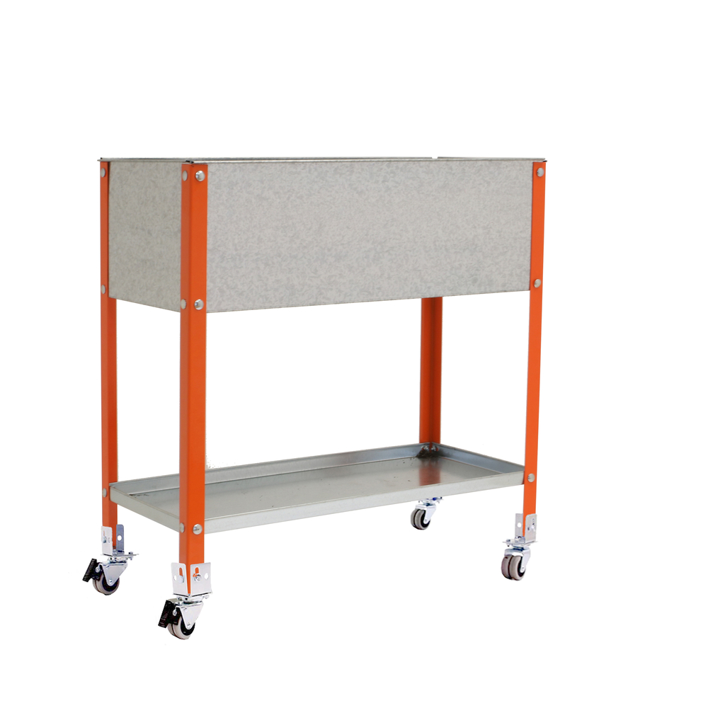 Jardinière mobile extérieure - 925x900x600 - 2 niveaux Orange/Galvanisé - SIMON RACK - 8435104987070