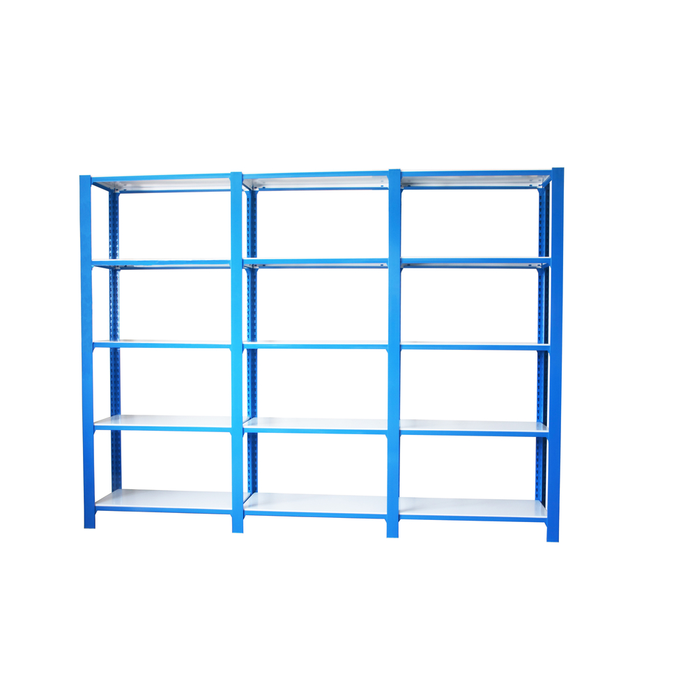 Rayonnage de bureau charge légère sans vis 2100x2700x400 - 5 niveaux Bleu/Blanc - SIMON RACK - 8435104998632