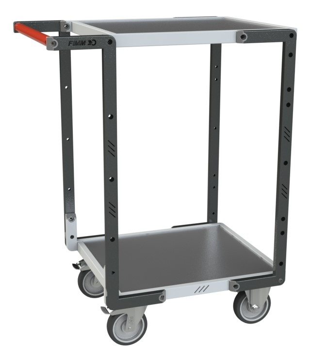 Servante 2 plateaux tôle 550x500 mm roues TPE 250 kg - FIMM - 884720321