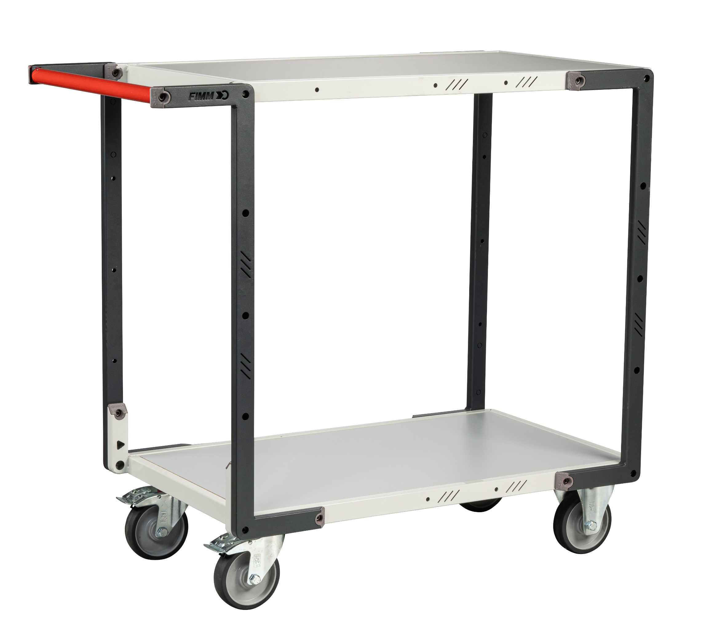 Servante 2 plateaux mélaminé 850x500 mm roues TPE 250 kg - FIMM - 884721122