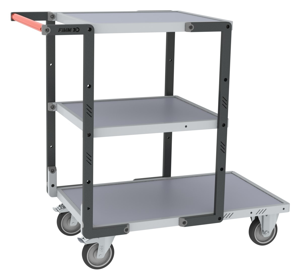 Servante 3 plateaux mélaminé roues TPE 250 kg - FIMM - 884721123