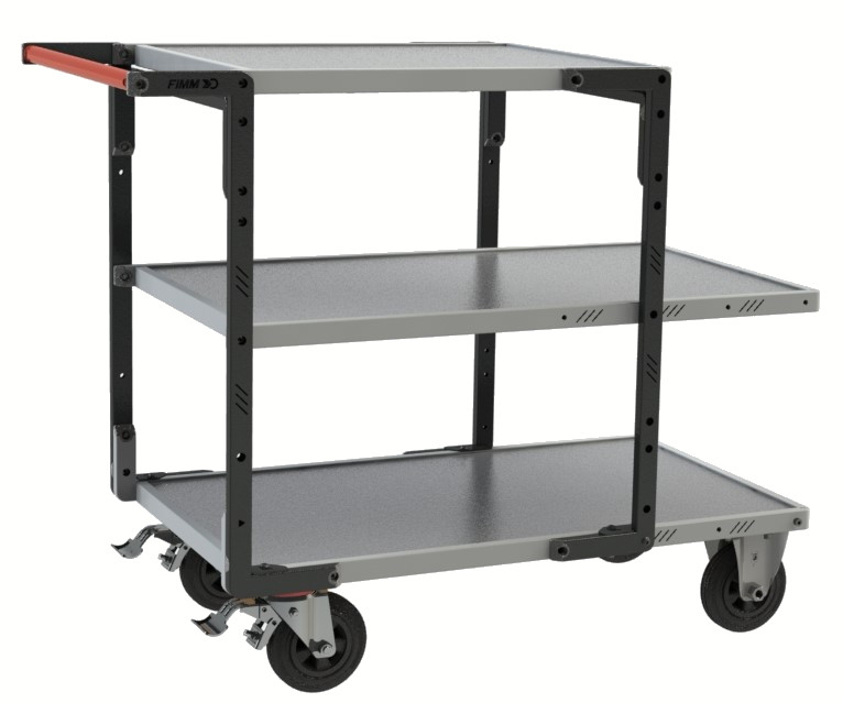 Servante Flat-Pack 3 plateaux tôle charge 400 kg - FIMM - 884722335