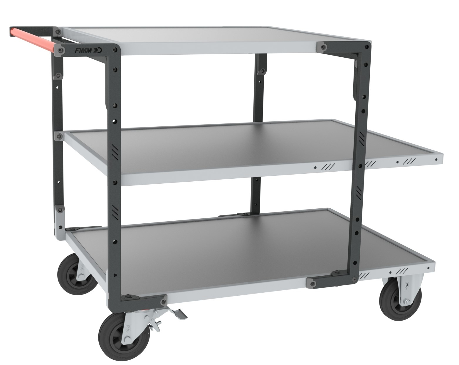 Servante Flat-Pack 3 plateaux tôle charge 400 kg - FIMM - 884732335
