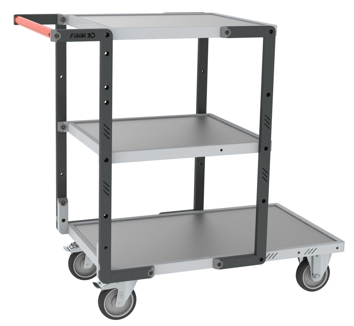 Servante montée 3 plateaux tôle galva charge 250 kg - FIMM - 886721323