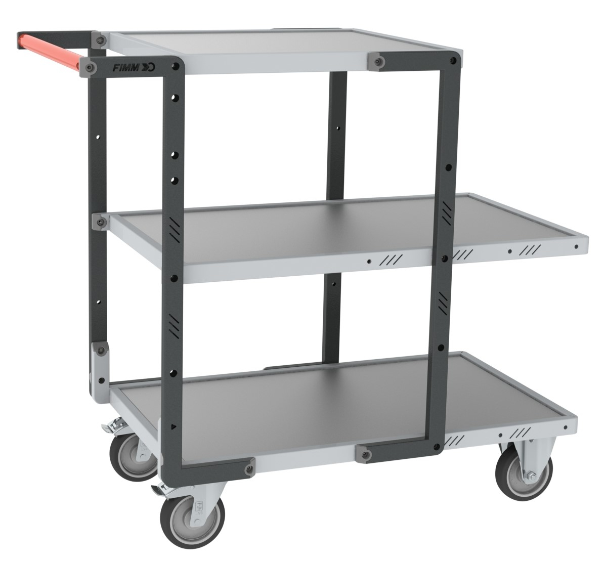 Servante montée 3 plateaux tôle galva charge 250 kg - FIMM - 886721325