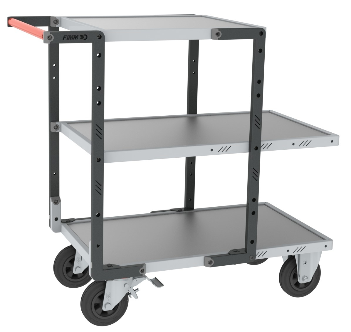 Servante montée 3 plateaux tôle galva charge 400 kg - FIMM - 886721335