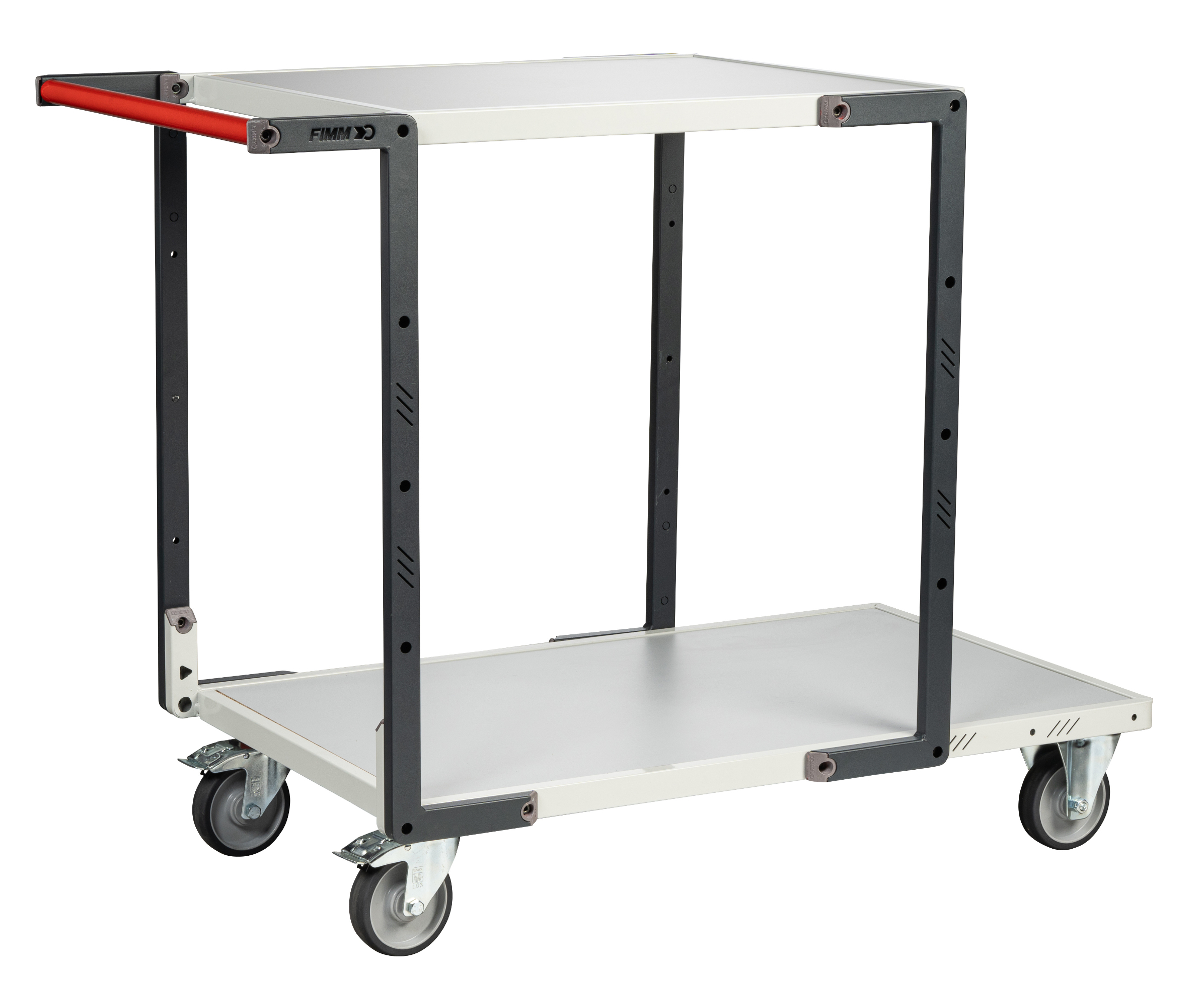 Servante montée 2 plateaux mélaminé + roues TPE 250 kg - FIMM - 886722121
