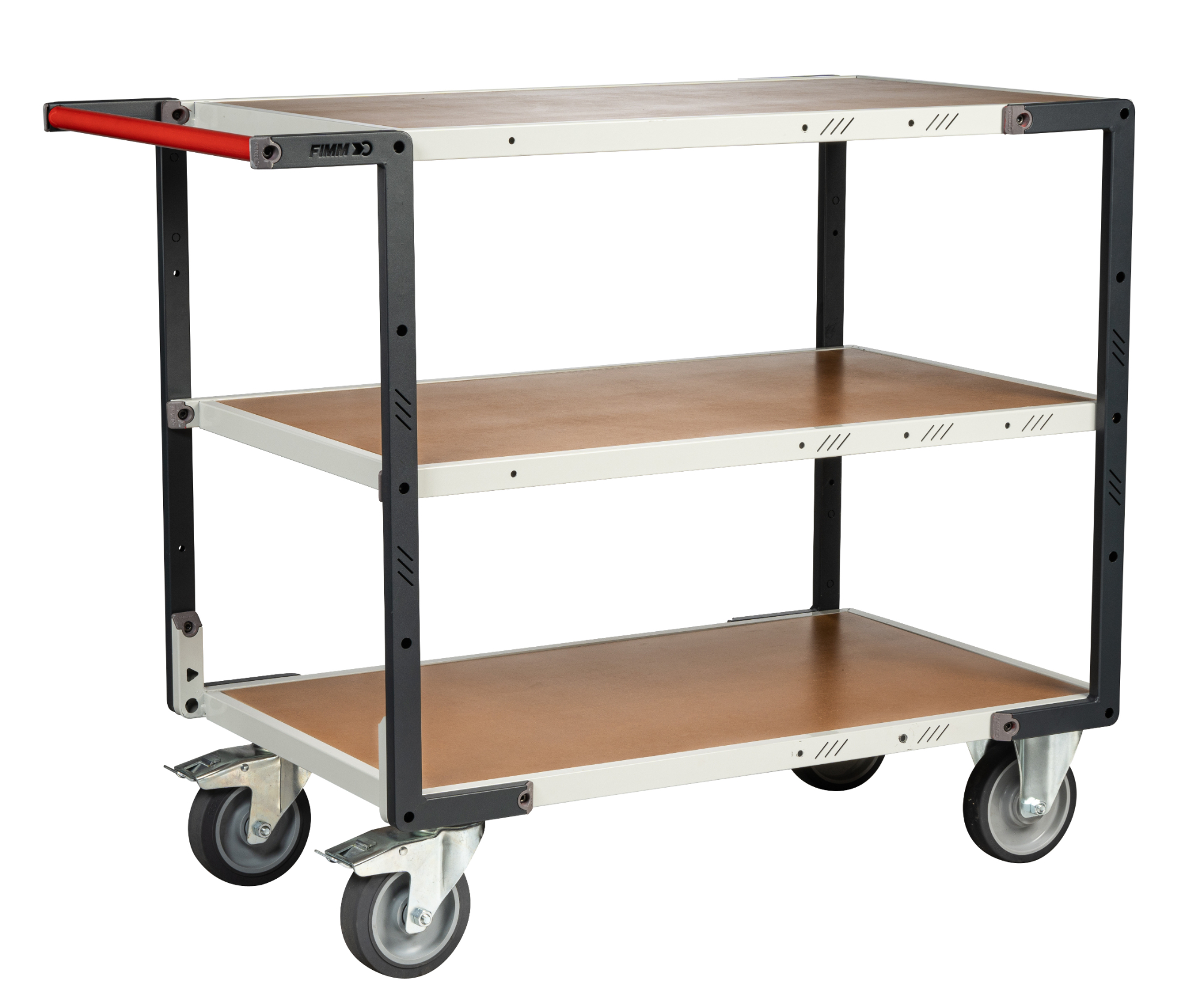 Servante montée 3 plateaux médium 1000x600 mm roues TPE 400 kg - FIMM - 886722244