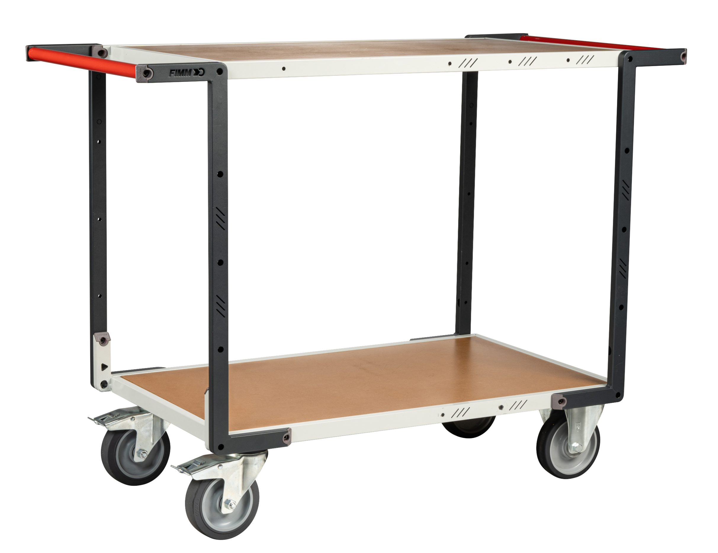 Servante montée 2 plateaux médium double poignées 1000x600 mm roues TPE 400 kg - FIMM - 886722246