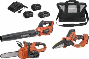 PACK SOUFFLEUR+ELAGUEUSE+TRONCONNEUSE+2 BATT 5AH+1 BATT 2AH+1 CHARG DOUBLE+SAC - SCHNEIDER ELECTRO - 83586