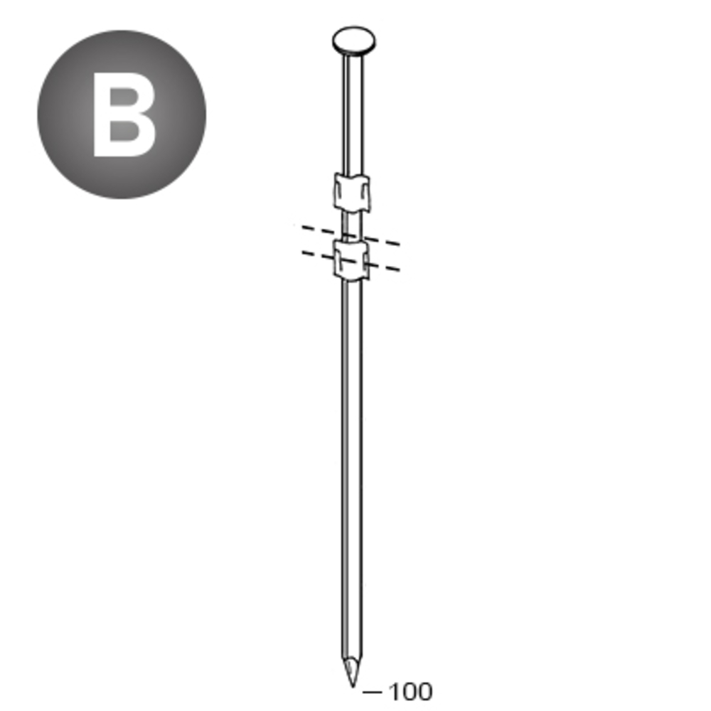 1650 POINTES 20° 34 X 100 LISSES - ASLAFIX - 20341001