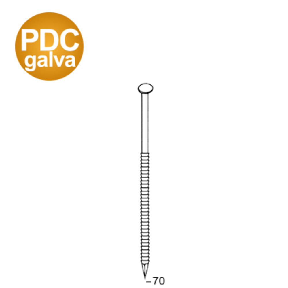 2040 POINTES 34° 28 X 70 ANNELÉES GALVA PDC - ASLAFIX - 34280706DC