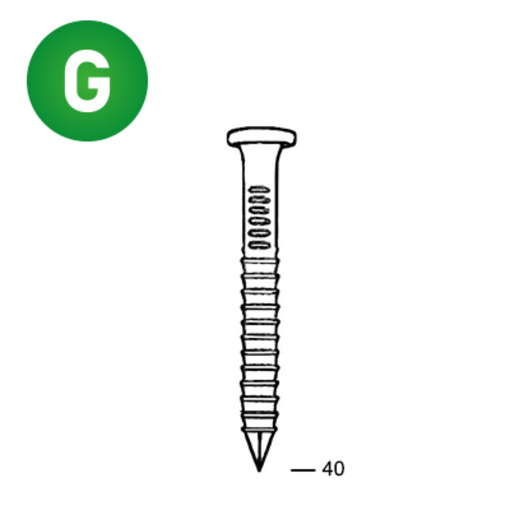 2200 POINTES 34° 40 X 40 ANNELÉES GALVA - ASLAFIX - 34400406