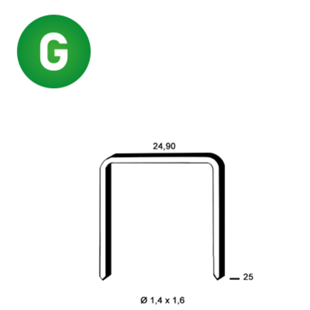 7700 AGRAFES WC-25 GALVA RÉSINÉES - ASLAFIX - 6WC251