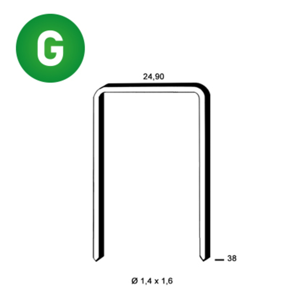 4900 AGRAFES WC-38 GALVA RÉSINÉES - ASLAFIX - 6WC381