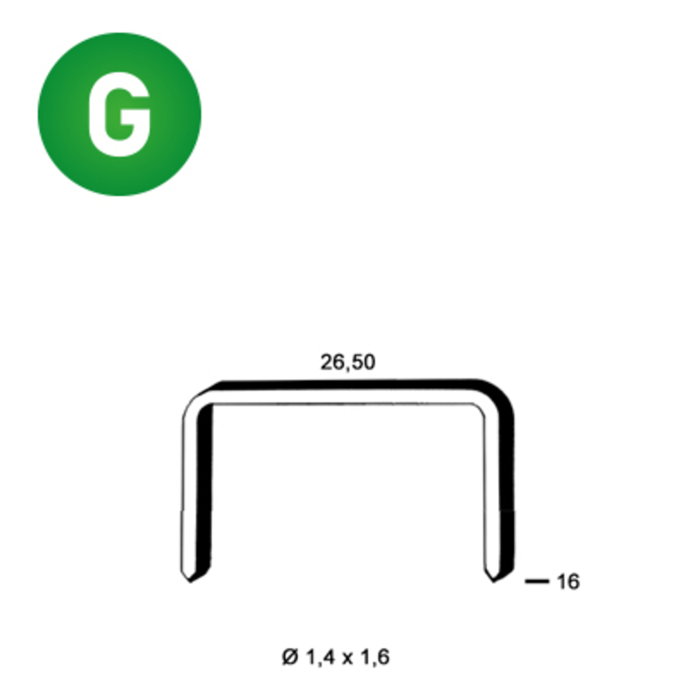 12300 AGRAFES WS-16 GALVA RÉSINÉES - ASLAFIX - 6WS161