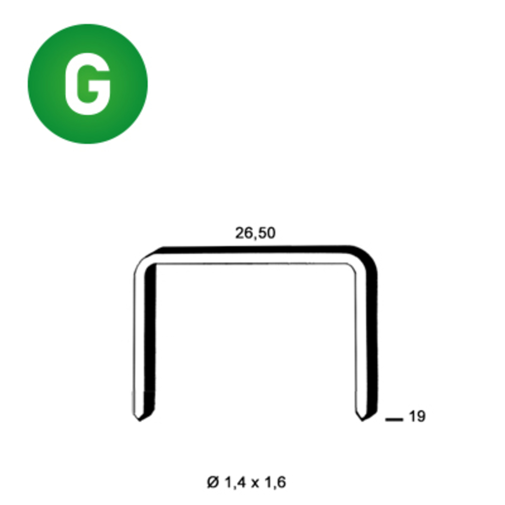 10800 AGRAFES WS-19 GALVA RÉSINÉES - ASLAFIX - 6WS191