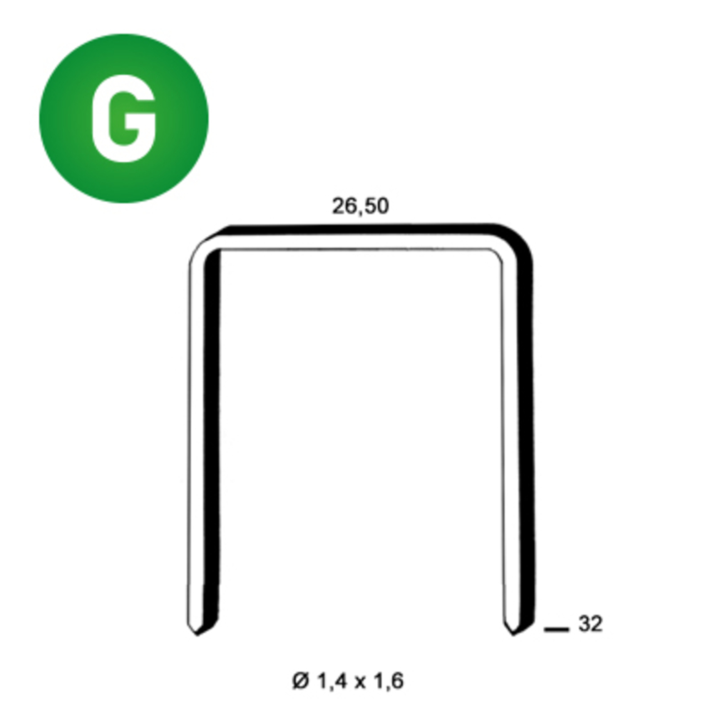 6500 AGRAFES WS-32 GALVA RÉSINÉES - ASLAFIX - 6WS321