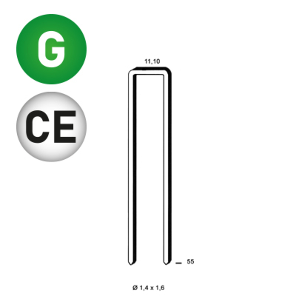 5000 AGRAFES Z-55 GALVA 12µ - ASLAFIX - 6Z-551CE