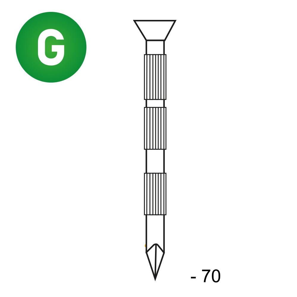 POINTE BÉTON TC GALVA 3,5X70 -1KG - ASLAFIX - BE350701