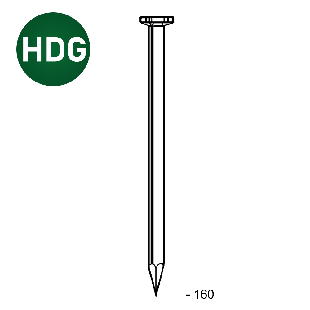 Pointe tête plate lisse HDG 6,0X160 - 5 KG - ASLAFIX - TP601605