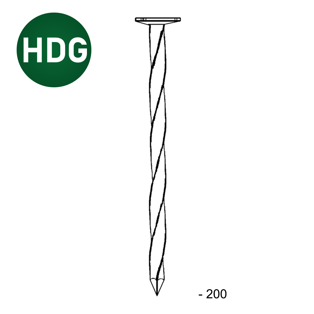 Pointe tête plate carré-torsadée HDG 6,5X200 - 5 KG - ASLAFIX - TP652007