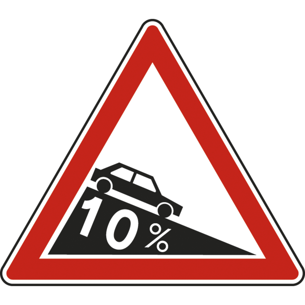 Panneau triangle descente dangereuse 1000 Ecolign A16 cl2 - NADIA SIGNALISATION - TRI1000E2A16